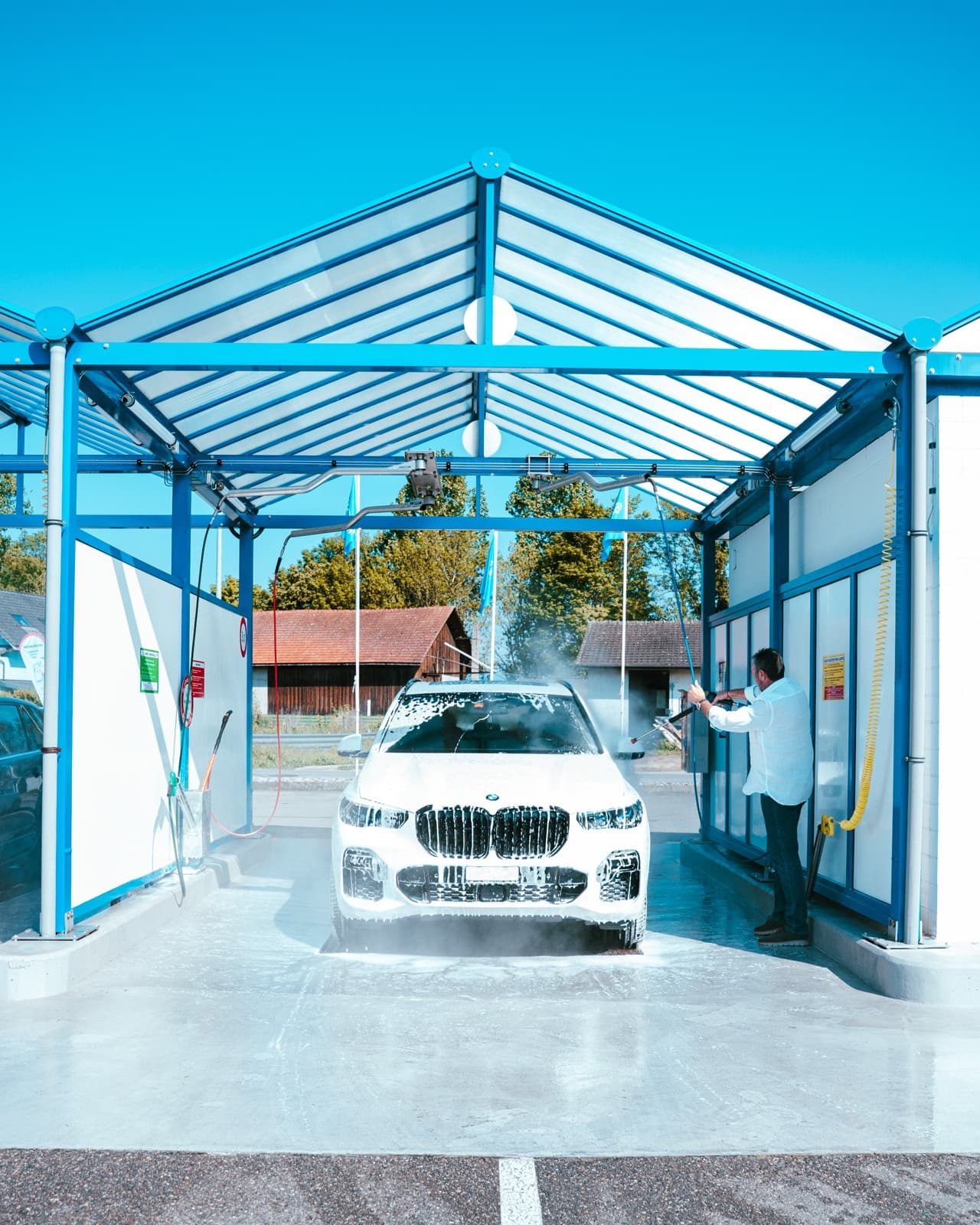 Structure d'une station de lavage Hydrowash
